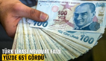Türk lirası mevduat faizi yüzde 65'i gördü