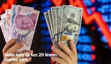 Dolar kuru ilk kez 29 liranın üzerine çıktı