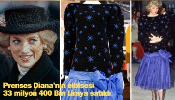 Prenses Diana'nın elbisesi 33 milyon 400 Bin Liraya satıldı