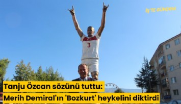 Tanju Özcan sözünü tuttu: Merih Demiral'ın 'Bozkurt' heykelini diktirdi