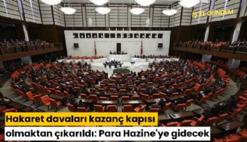 Hakaret davaları kazanç kapısı olmaktan çıkarıldı: Para Hazine'ye gidecek