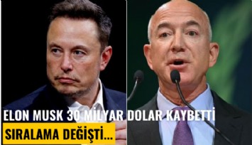 Elon Musk 30 milyar dolar kaybetti: Dünyanın en zengini sıralaması değişti
