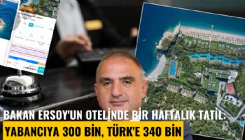 Bakan Ersoy'un otelinde bir haftalık tatil: Yabancıya 300 bin, Türk'e 340 bin