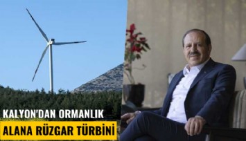 Kalyon'dan ormanlık alana rüzgar türbini