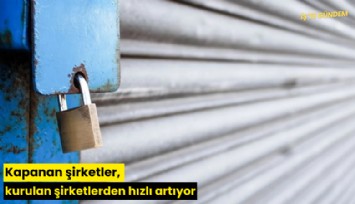 Kapanan şirketler, kurulan şirketlerden hızlı artıyor