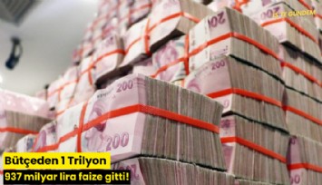 Bütçeden 1 Trilyon 937 milyar lira faize gitti!