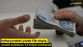 Enflasyondaki yüzde 1'lik düşüş emekli aylıklarını 3.3 milyar azaltacak