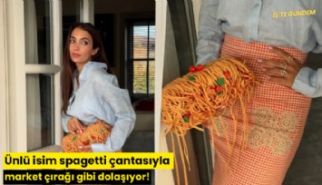 Ünlü isim spagetti çantasıyla market çırağı gibi dolaşıyor!