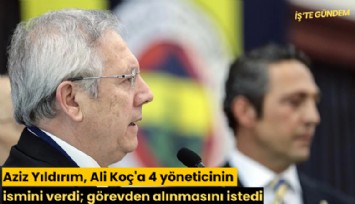 Aziz Yıldırım, Ali Koç'a 4 yöneticinin ismini verdi; görevden alınmasını istedi