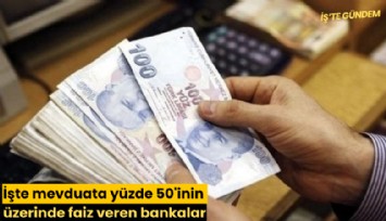 İşte mevduata yüzde 50'inin üzerinde faiz veren bankalar