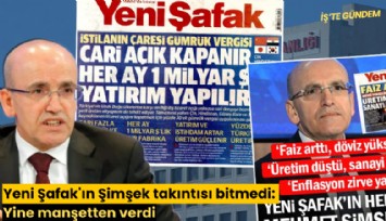Yeni Şafak'ın Şimşek takıntısı bitmedi: Yine manşetten verdi