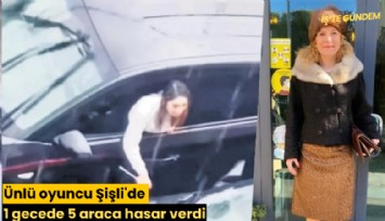 Ünlü oyuncu Şişli'de 1 gecede 5 araca hasar verdi