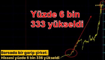 Borsada bir garip şirket: Hissesi yüzde 6 bin 336 yükseldi