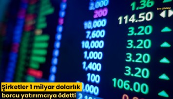 Şirketler 1 milyar dolarlık borcu yatırımcıya ödetti