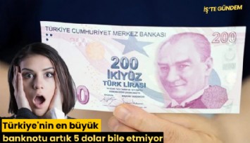 Türkiye'nin en büyük banknotu artık 5 dolar bile etmiyor