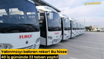 Yatırımcıyı batıran rekor! Bu hisse 40 iş gününde 23 taban yaptı!