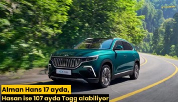 Alman Hans 17 ayda, Hasan ise 107 ayda Togg alabiliyor