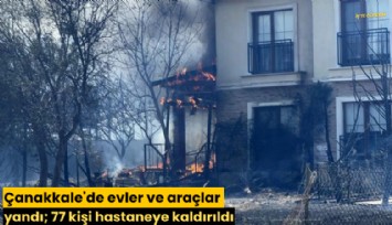 Çanakkale'de evler ve araçlar yandı; 77 kişi hastaneye kaldırıldı