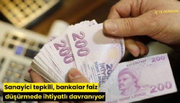 Sanayici tepkili, bankalar faiz düşürmede ihtiyatlı davranıyor
