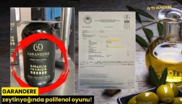 GARANDERE zeytinyağında polifenol oyunu!