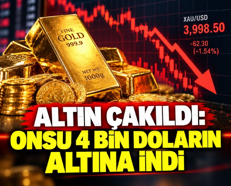 Altın çakıldı: Onsu 4 bin doların altına indi