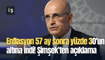 Enflasyon 57 ay sonra yüzde 30'un altına indi! Şimşek'ten açıklama