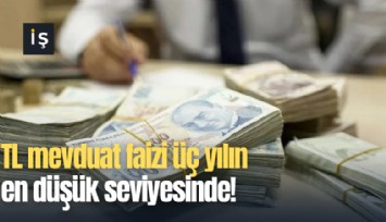 TL mevduat faizi üç yılın en düşük seviyesinde!