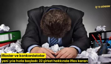 İflaslar ve konkordatolar yeni yıla hızla başladı: 22 şirket hakkında iflas kararı