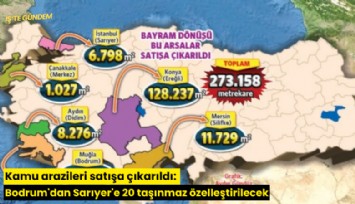 Kamu arazileri satışa çıkarıldı: Bodrum'dan Sarıyer'e 20 taşınmaz özelleştirilecek