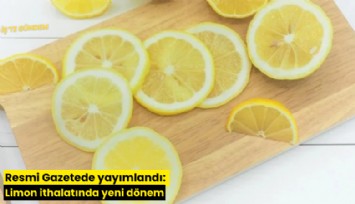 Resmi Gazetede yayımlandı: Limon ithalatında yeni dönem