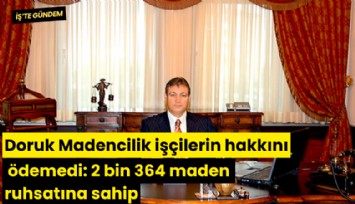 Doruk Madencilik işçilerin hakkını ödemedi: 2 bin 364 maden ruhsatına sahip