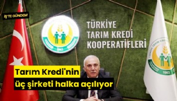 Tarım Kredi'nin üç şirketi halka açılıyor