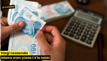 Vergi cezasında ödeme oranı yüzde 1.5'te kaldı!