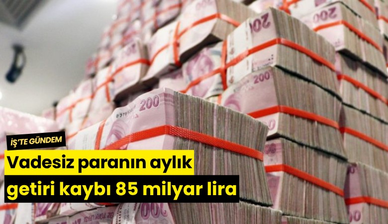 Vadesiz paranın aylık getiri kaybı 85 milyar lira