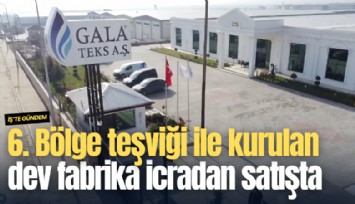 6. Bölge teşviği ile kurulan dev fabrika icradan satışta