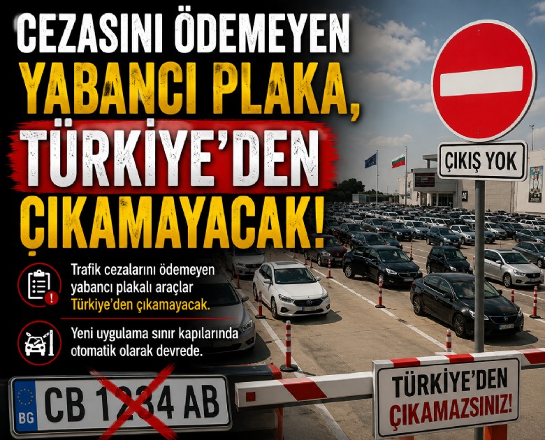 Cezasını ödemeyen yabancı plaka, Türkiye'den çıkamayacak!