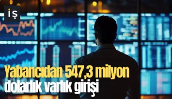 Yabancıdan 547,3 milyon dolarlık varlık girişi
