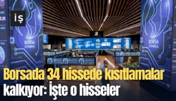 Borsada 34 hissede kısıtlamalar kalkıyor: İşte o hisseler