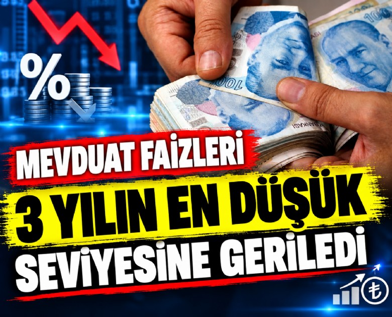 Mevduat faizleri 3 yılın en düşük seviyesine geriledi