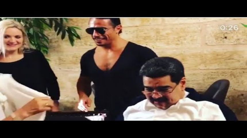 Ülkesi krizde! Maduro’nun tepki çeken Nusret görüntüsü