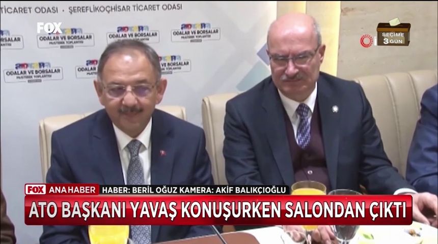 Ankara Ticaret Odası (ATO) Başkanı, Mansur Yavaş konuşurken salonu terk etti